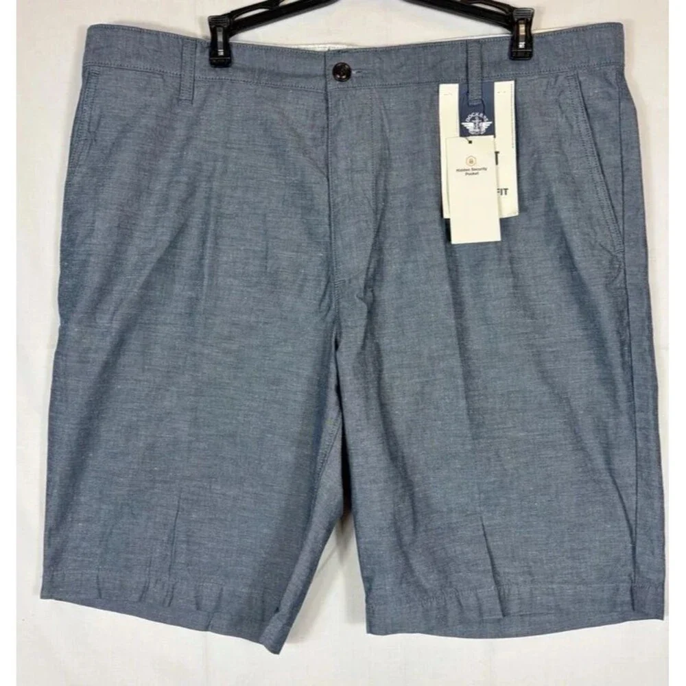 Dockers Perfect Shorts Classic Fit Cotton Twill Blue Gray Men’s 38 NWT